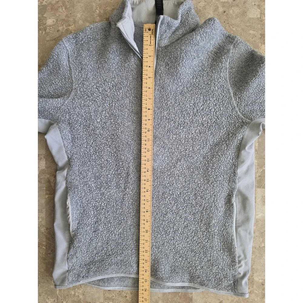 Lululemon Tundra Trek Half Zip Pullover Grey Wool Silk Blend Sherpa Mens L